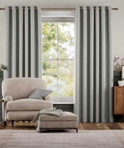 Rèm vải hiện đại màu xám nổi bật