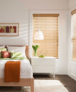 Rèm cửa nhựa giả gỗ cửa sổ phòng ngủ